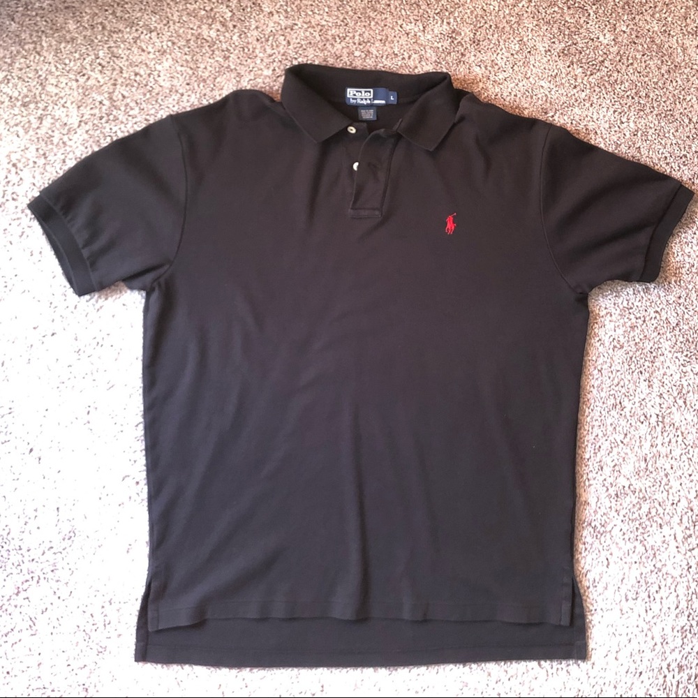 Ralph Lauren, L, black cotton polo shirt